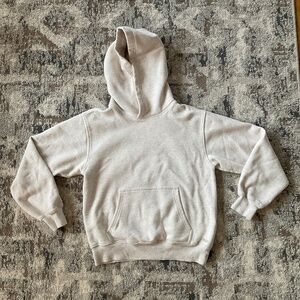 Aritzia Tna Cozy Fleece Perfect Hoodie Heather White Oatmel